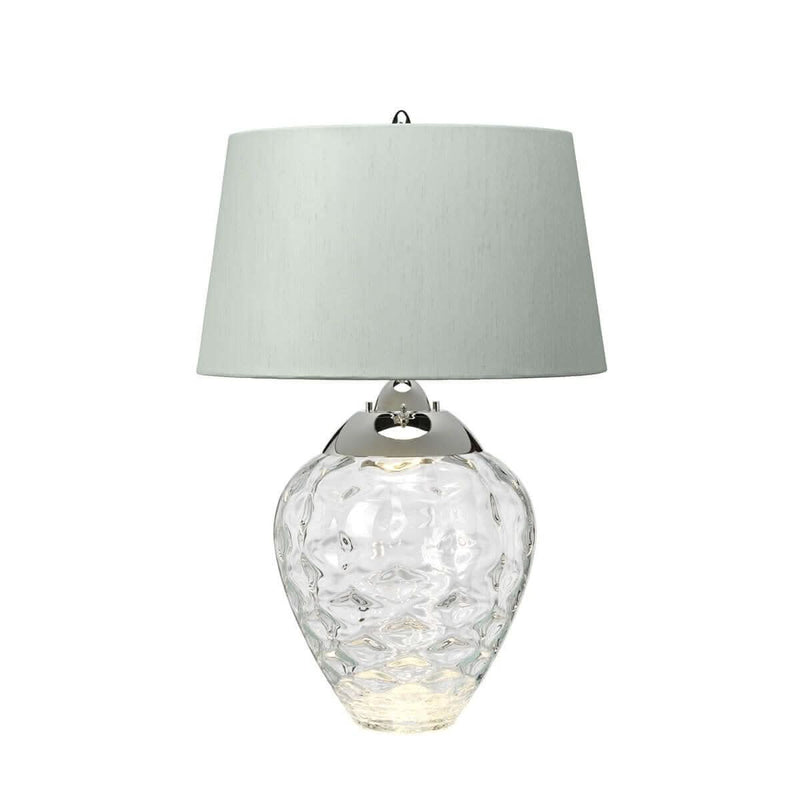 Lampe à poser Samara nickel poli et bleu, verre, H 71,5 cm