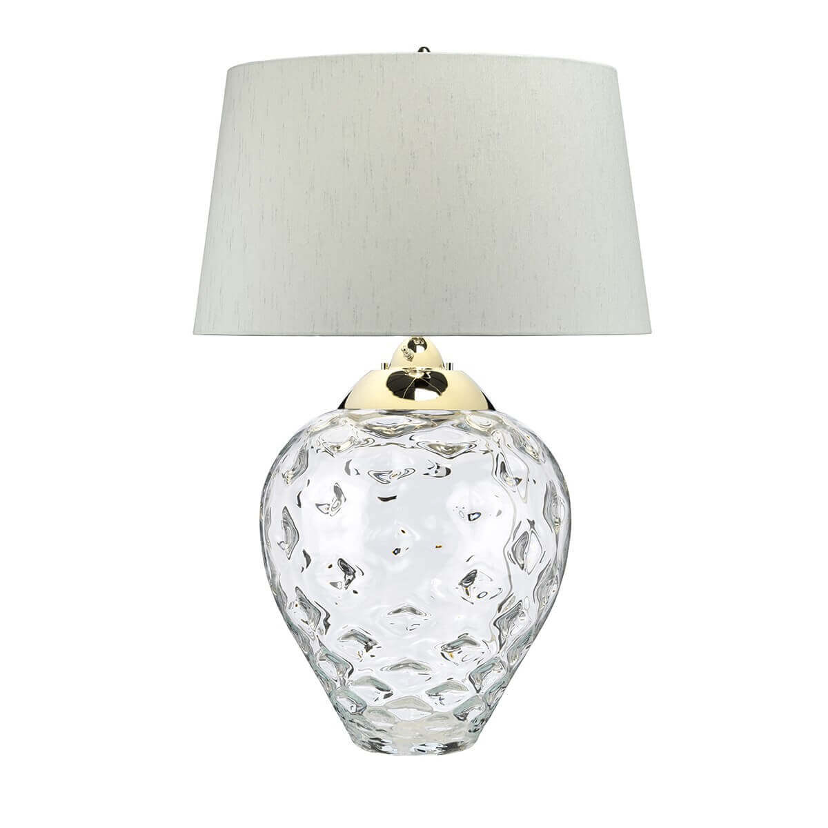 Lampe à poser Samara nickel poli et bleu, verre, H 78,7 cm