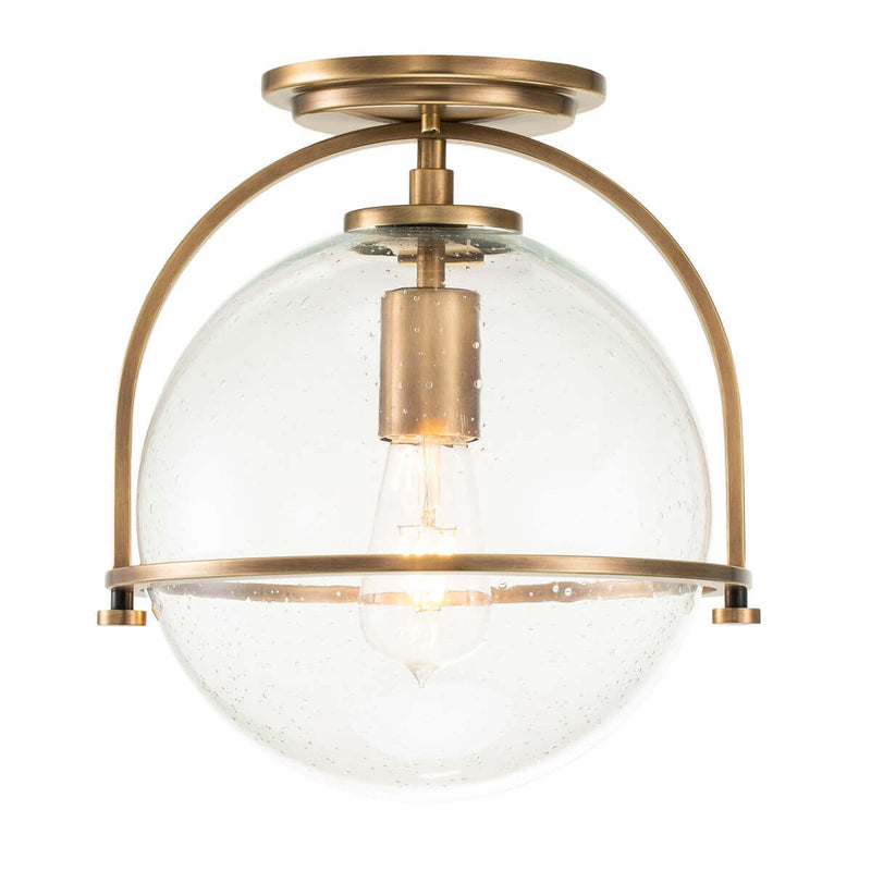 Plafonnier Heritage laiton et transparent, verre