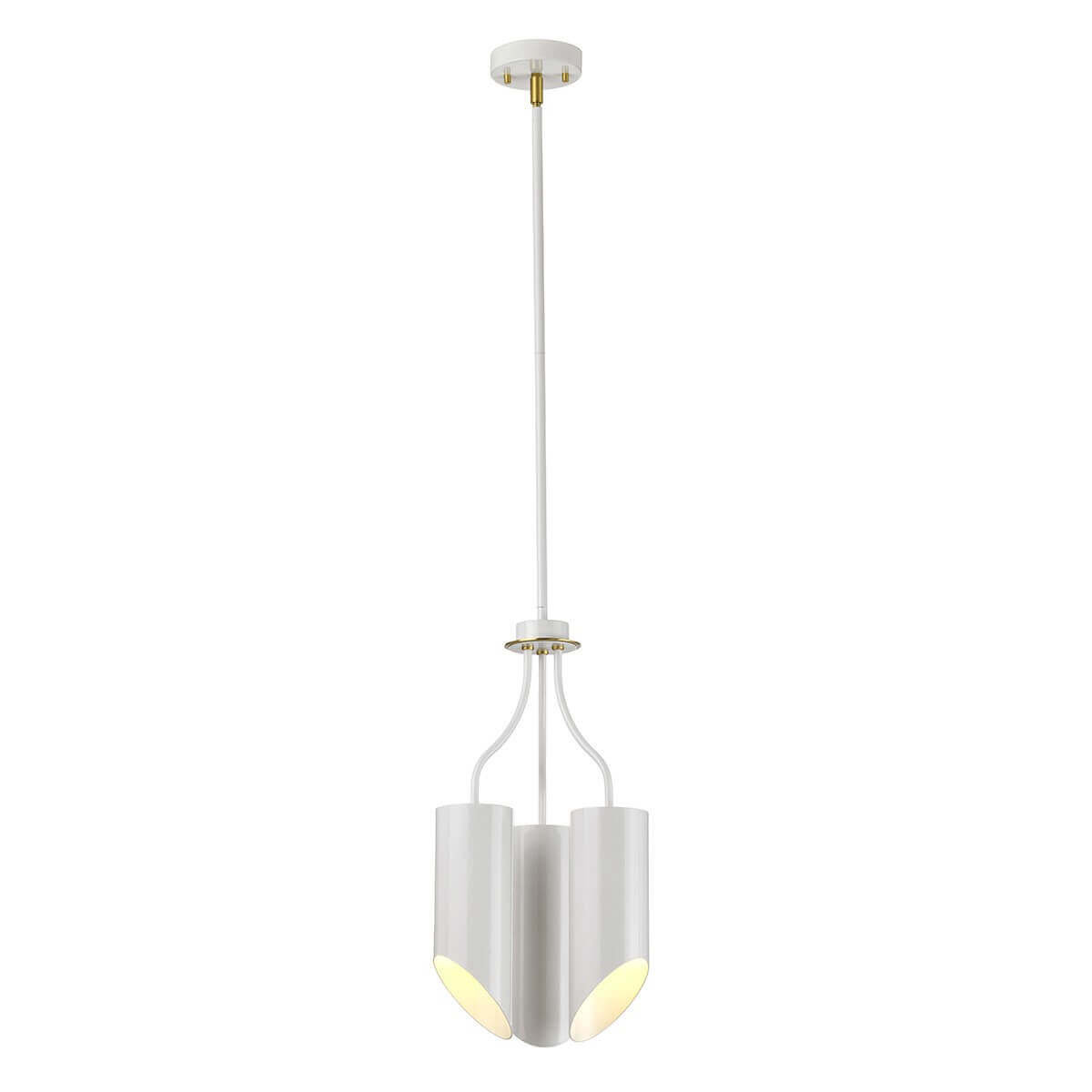 Lustre Quinto 3 lumières blanc et laiton vieilli