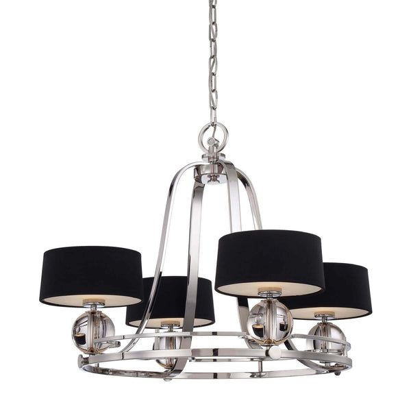 Lustre Uptown Gotham 4 lumières argenté, verre