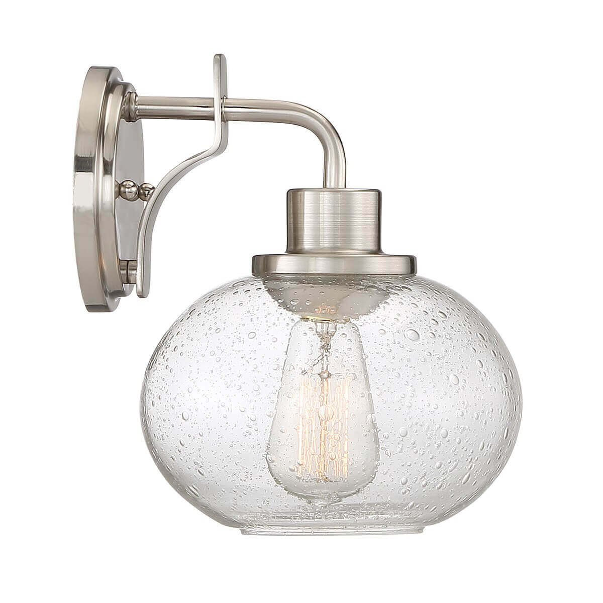 Applique murale Trilogy nickel satiné, verre