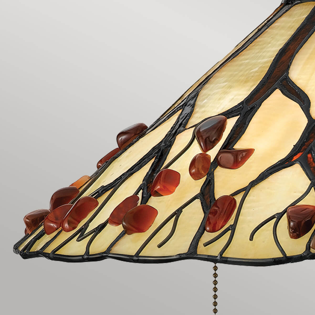 Lampe à poser Whispering 2 lumières bronze et crème, verre