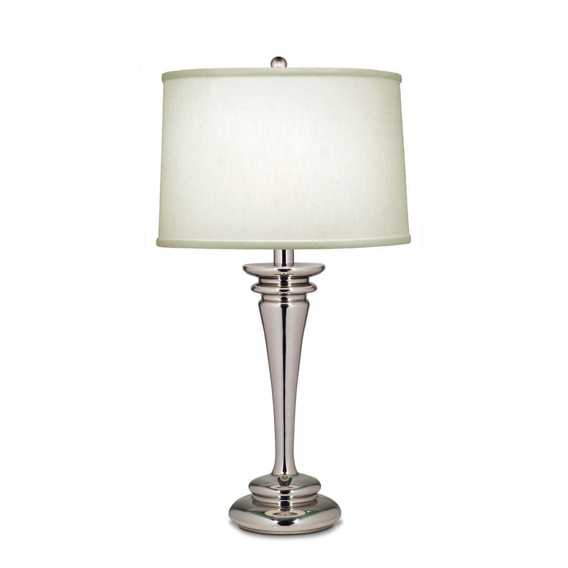 Lampe à poser Brooklyn nickel poli, lin
