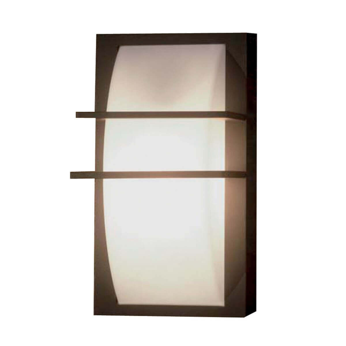 Applique murale extérieure anthracite vue de face avec diffuseur blanc lumineux