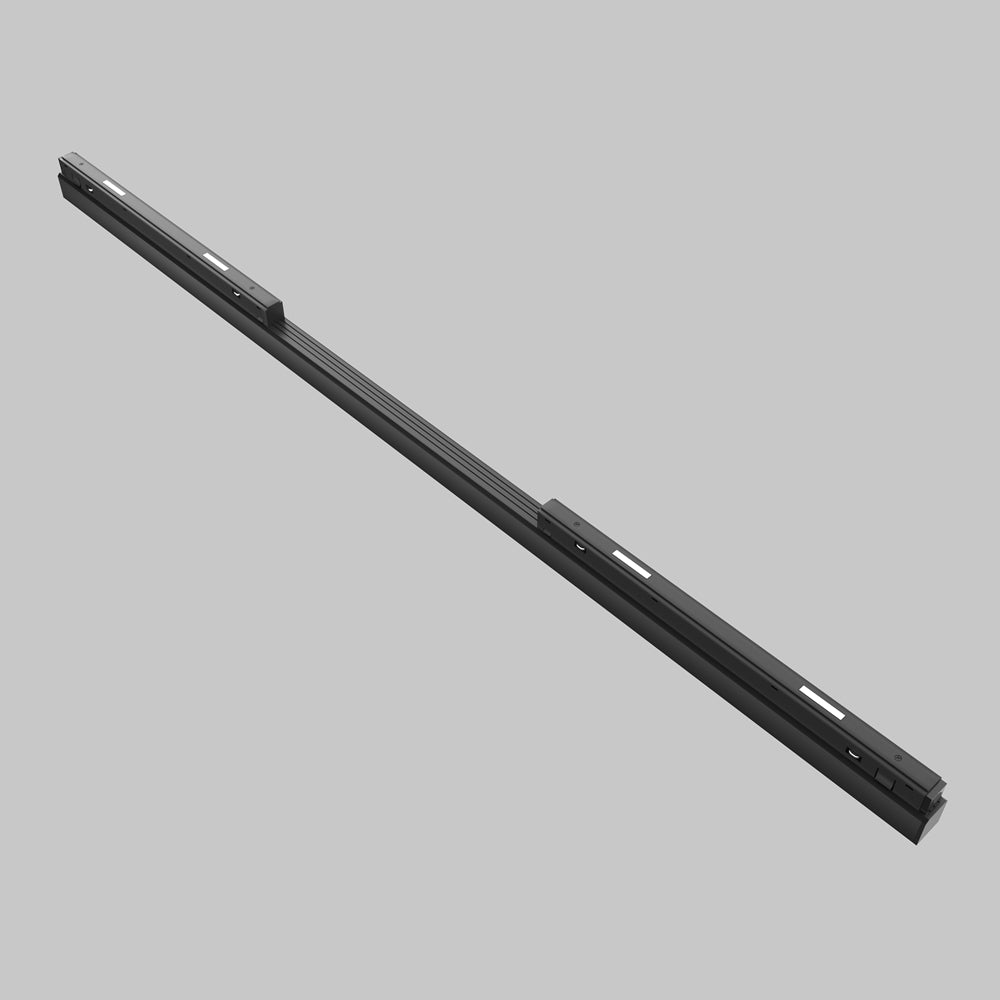Vue arrière du profil noir montrant les supports et crochets de fixation