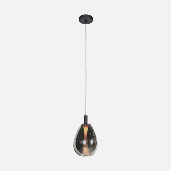 Black smoked glass drop pendant light, kitchen and dining room | Glimsy