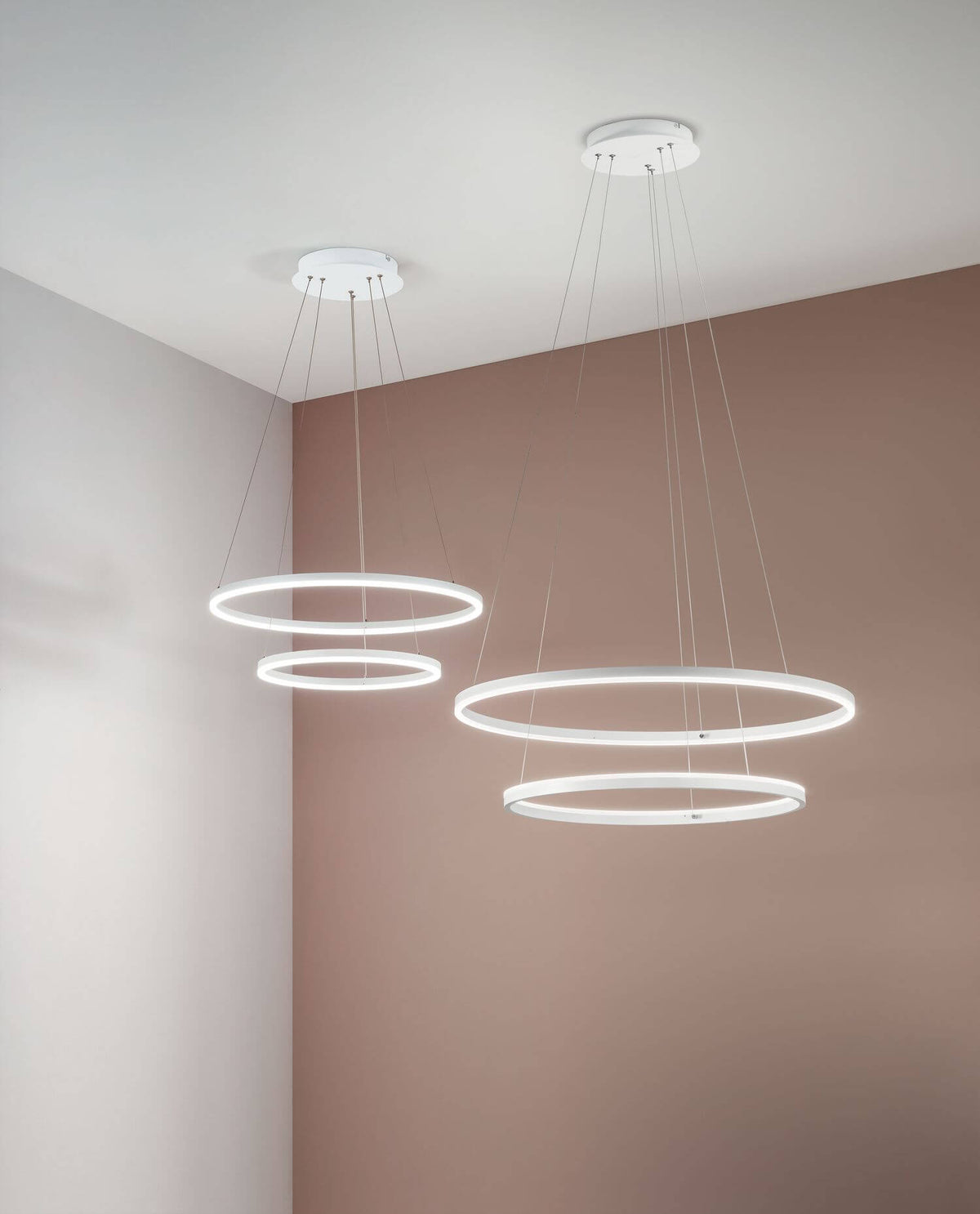 Suspension Giotto blanche, Ø 80 cm