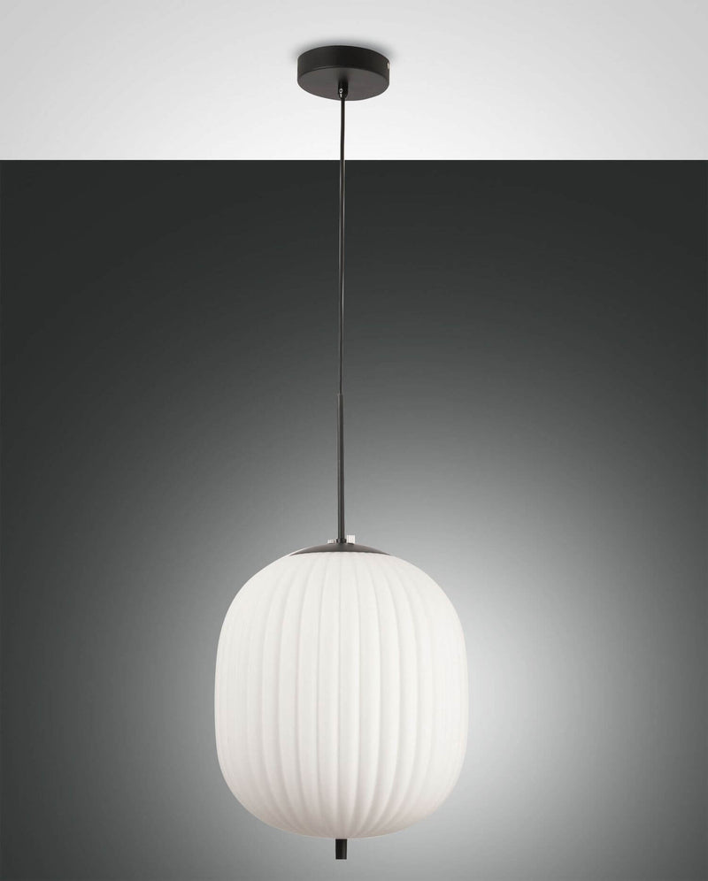Suspension Domizia noire, Ø 32 cm