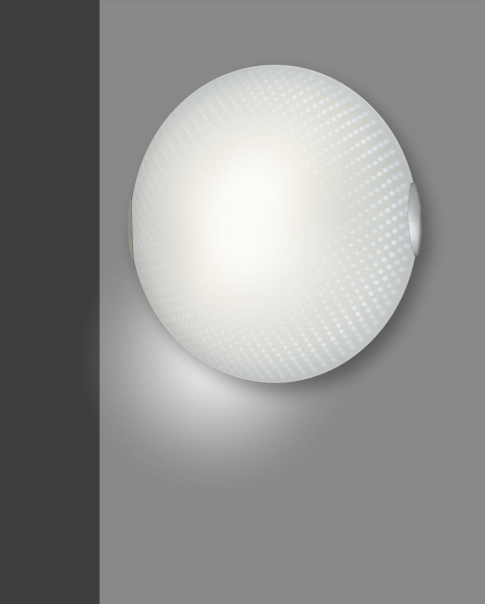 Plafonnier Connie nickel et blanc, verre