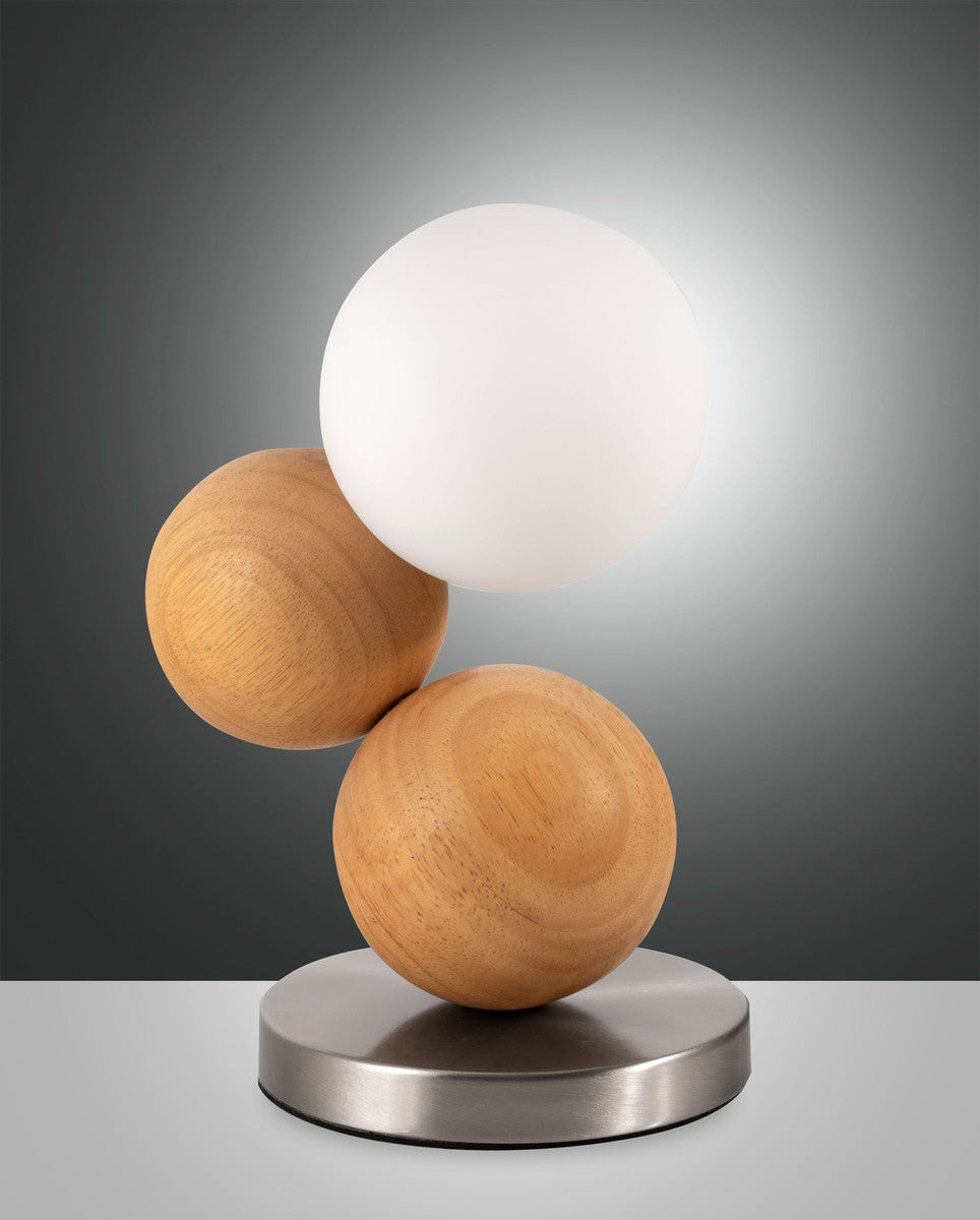 Lampe à poser Micky bois, verre