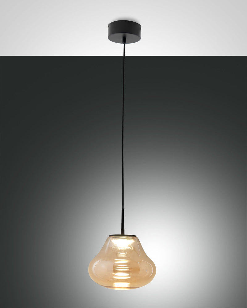 Suspension Deva ambrée, verre (3774-40-125)