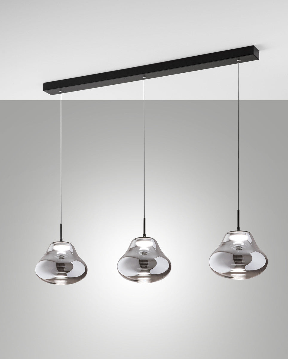Suspension Deva grise et transparente, verre (3774-48-126)