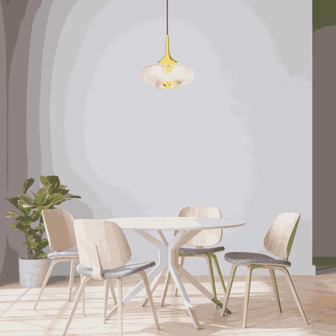 Suspension Roxanne Ø20 cm – Luminaire en verre soufflé transparent design élégant