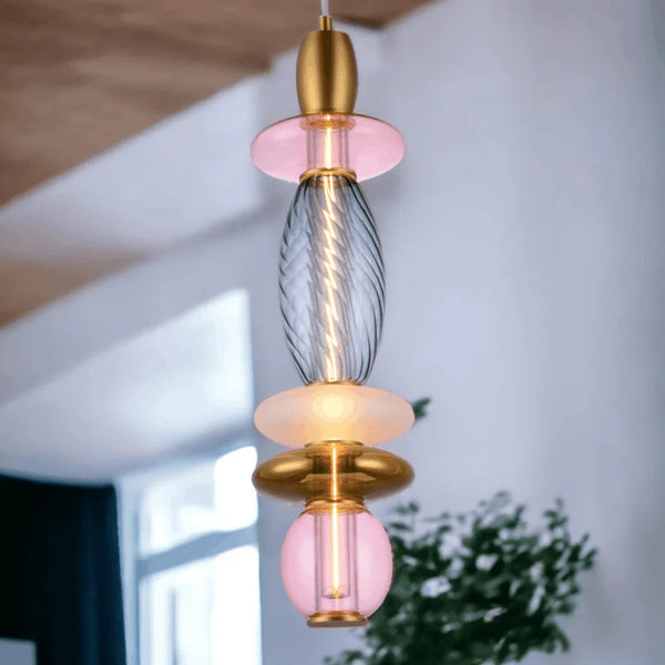 Suspension Léonor verticale – Verre design coloré