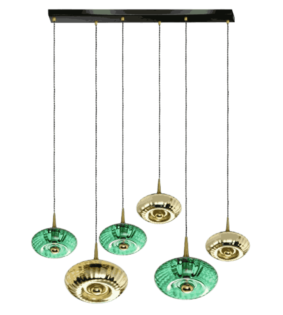 Rosace Grace 06 – Rosace 6 lumières en verre soufflé, style contemporain et élégant