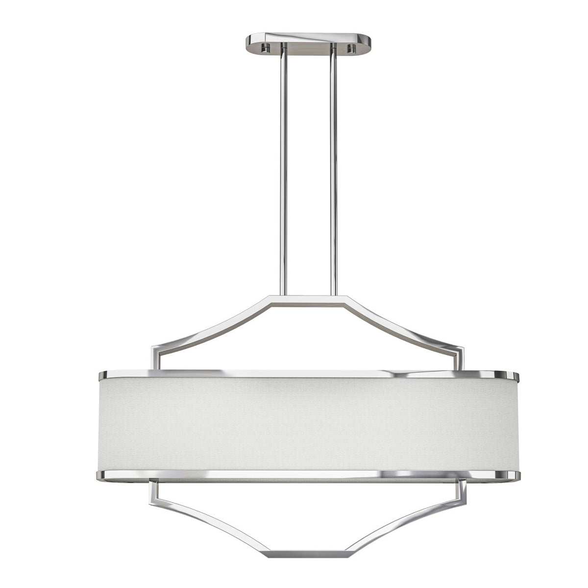 Suspension Gerdo Ovale, abat-jour tissu