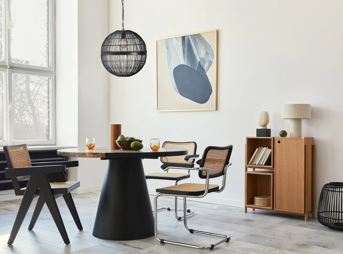 Suspension Hermi Ii noire mat (14994H3)