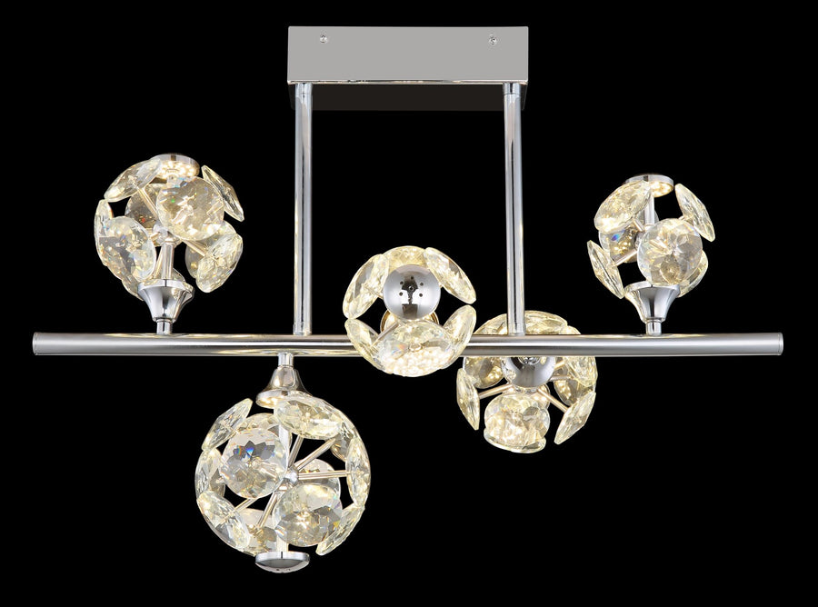 Plafonnier Virina chromé, L 61 cm