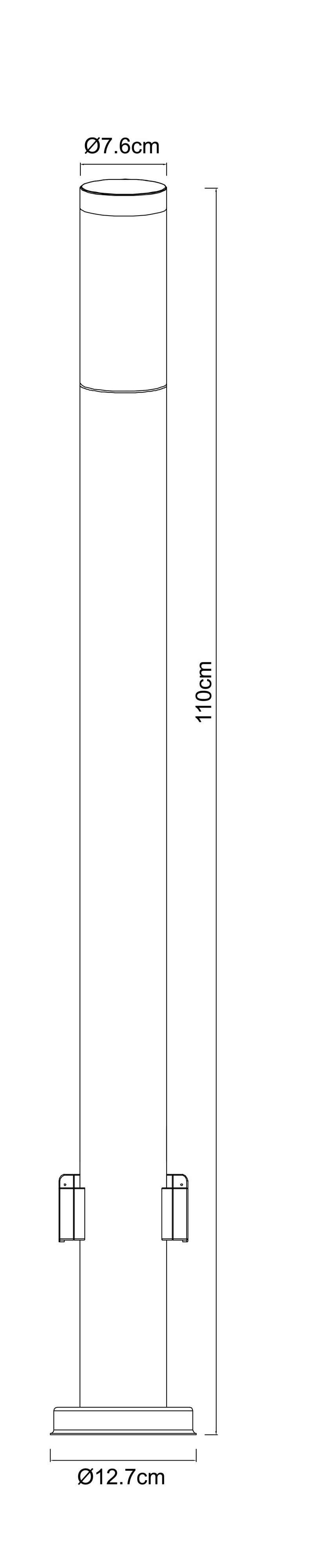 Luminaire extérieur Blug inox, H 110 cm