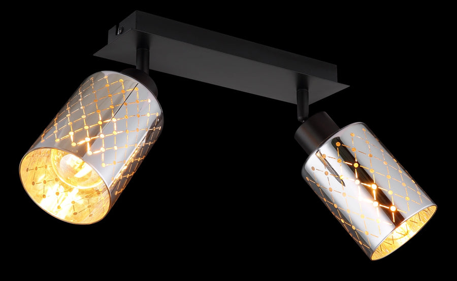 Spot Alonso noir mat, L 46 cm