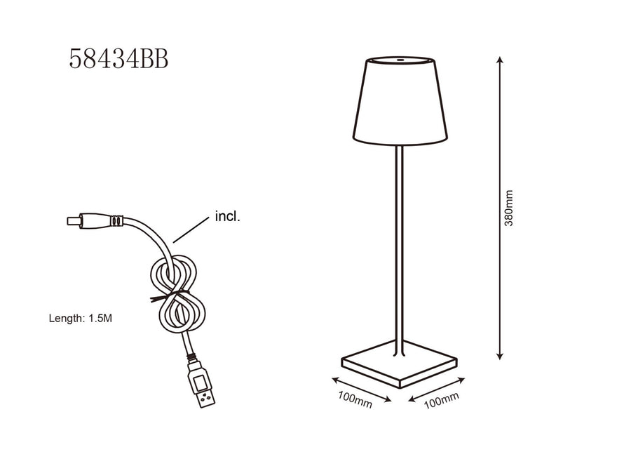 Lampe extérieure Gregoir noire mat (58434BB)