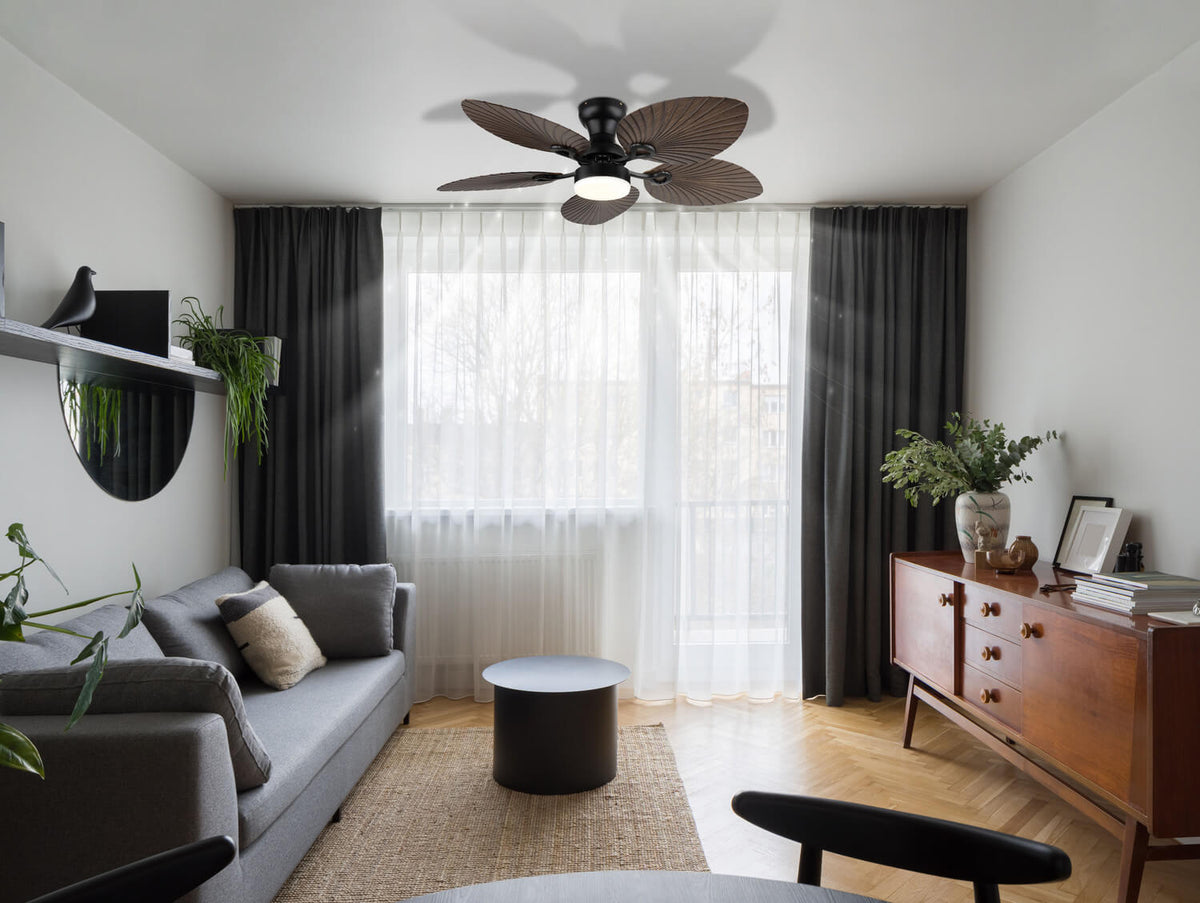 Ventilateur de plafond lumineux Elise noir mat