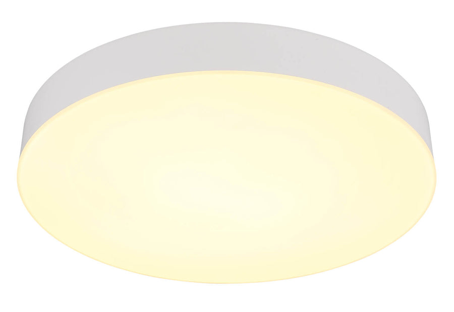 Vue de dessous éclairée, halo lumineux chaud diffus sur toute la surface