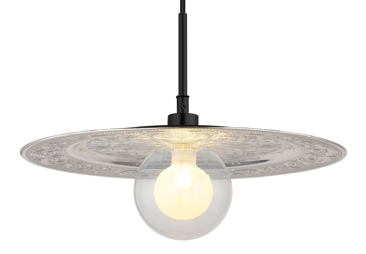 Suspension Riga noire mat, H 119 cm (15169S)
