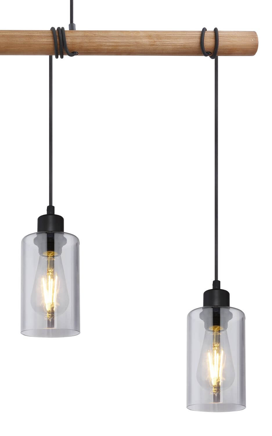 Suspension Hadera noire mat, H 130 cm