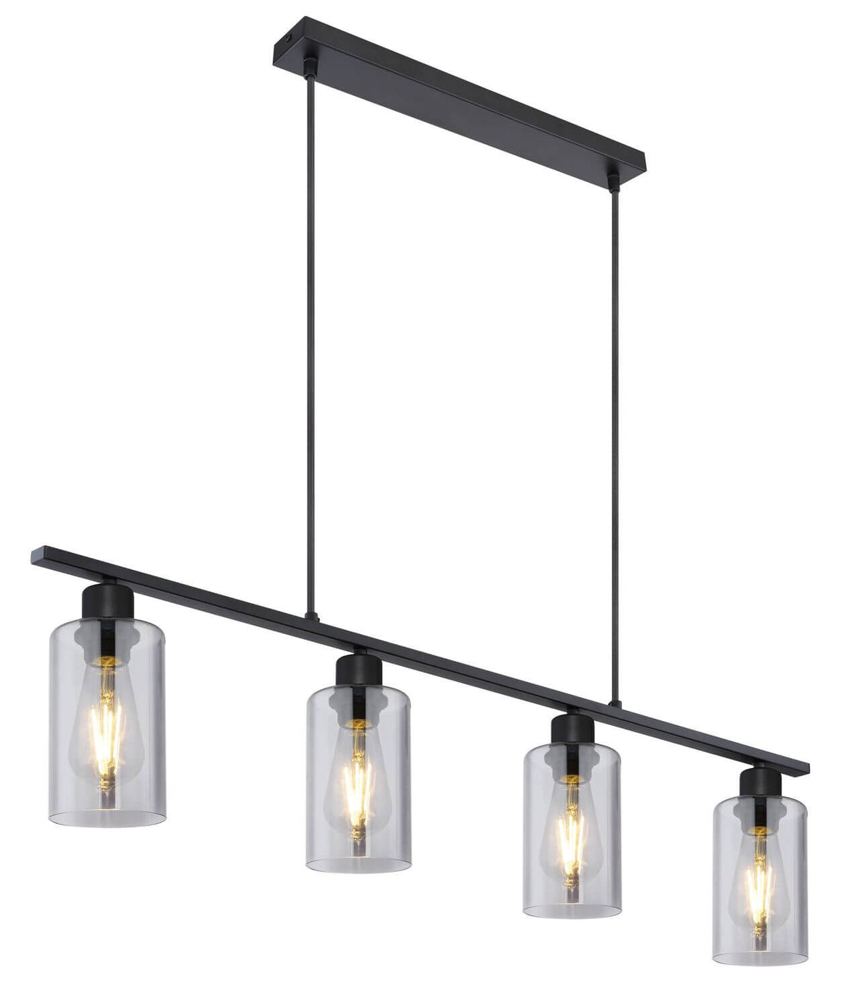 Suspension Hadera noire mat, H 120 cm