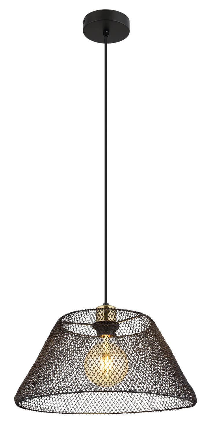 Vue de profil du luminaire montrant la longueur du câble noir