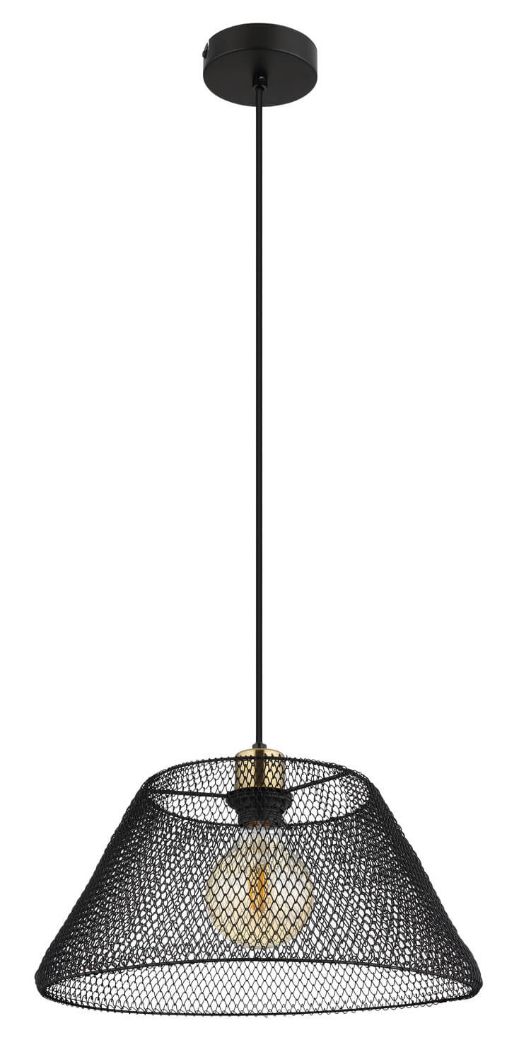 Vue d'ensemble de la suspension, câble et rosace de plafond