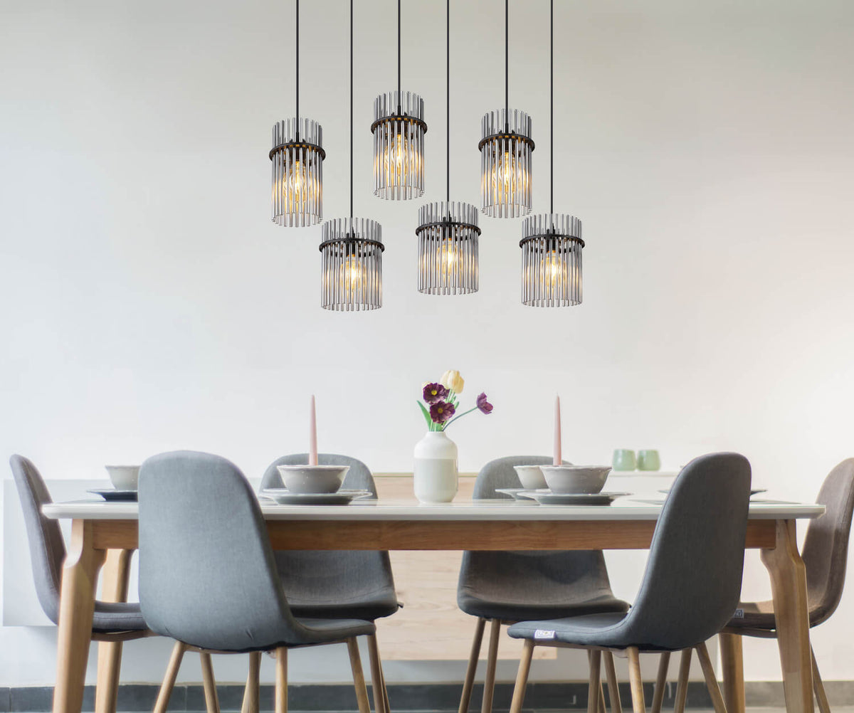 Suspension Gorley noire mat, H 125 cm