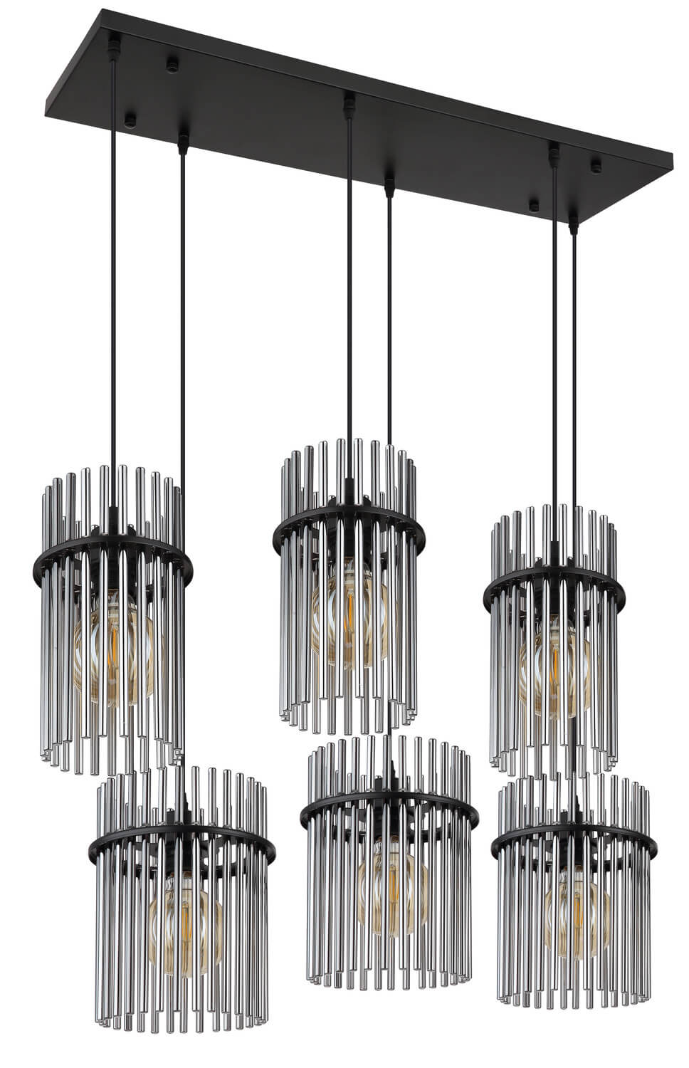 Suspension Gorley noire mat, H 125 cm