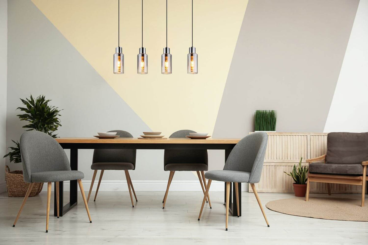 Suspension Lidaria noire mat (15708-4H)