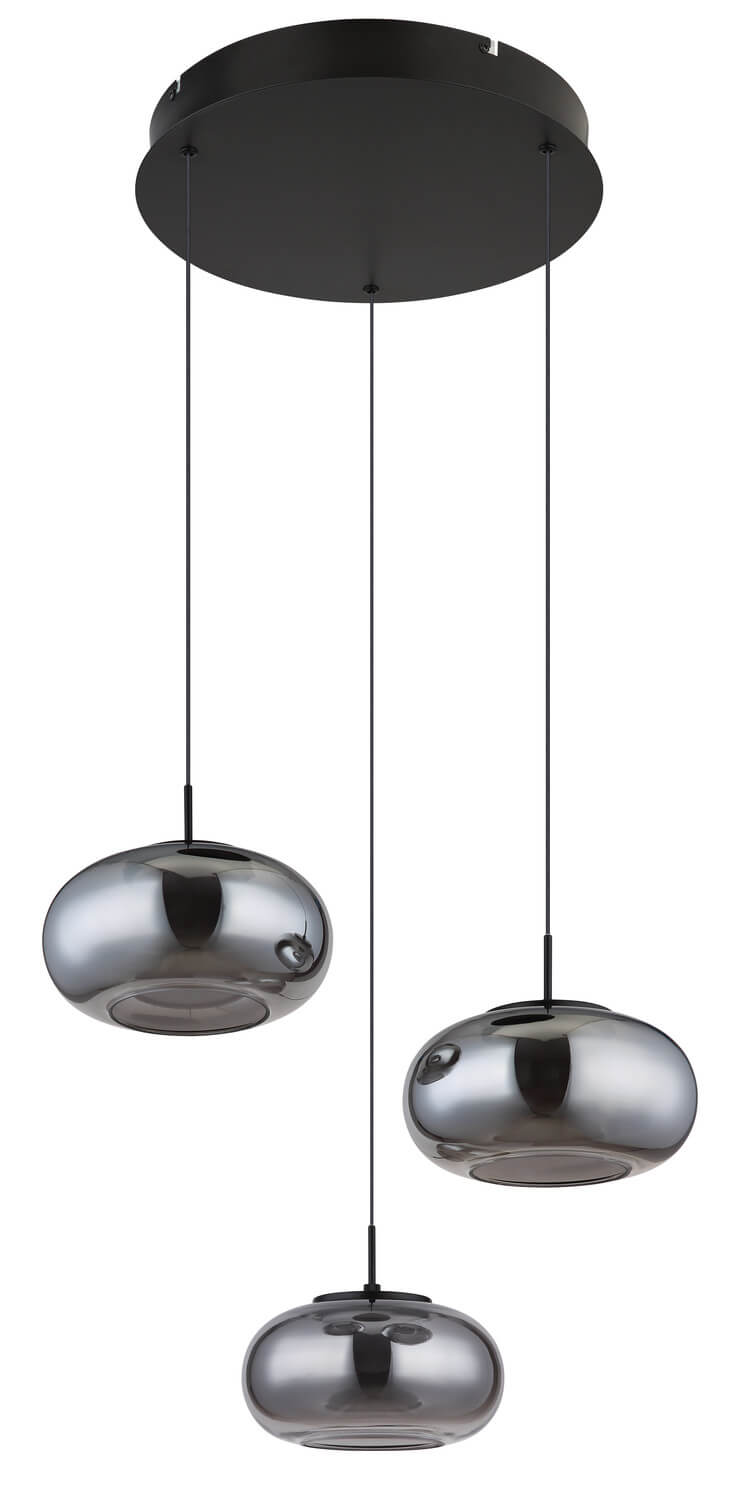 Suspension Quintara noire mat (15744-3H)