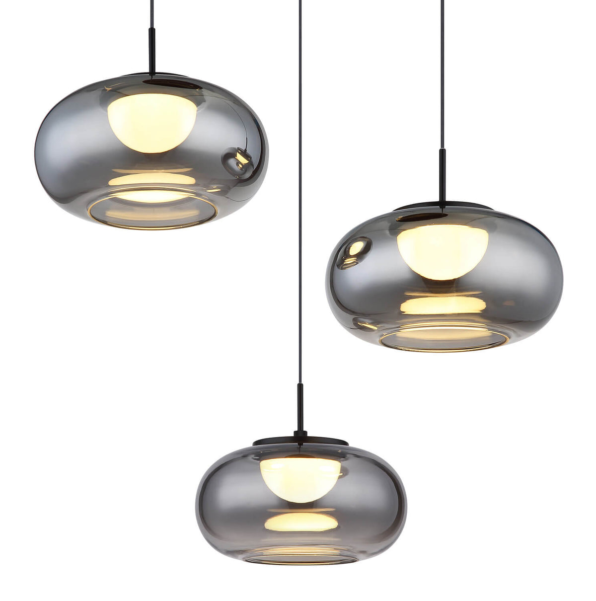Suspension Quintara noire mat (15744-3H)