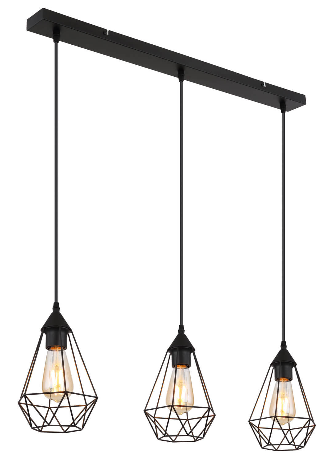 Suspension Zachary noire mat (15745-3H)