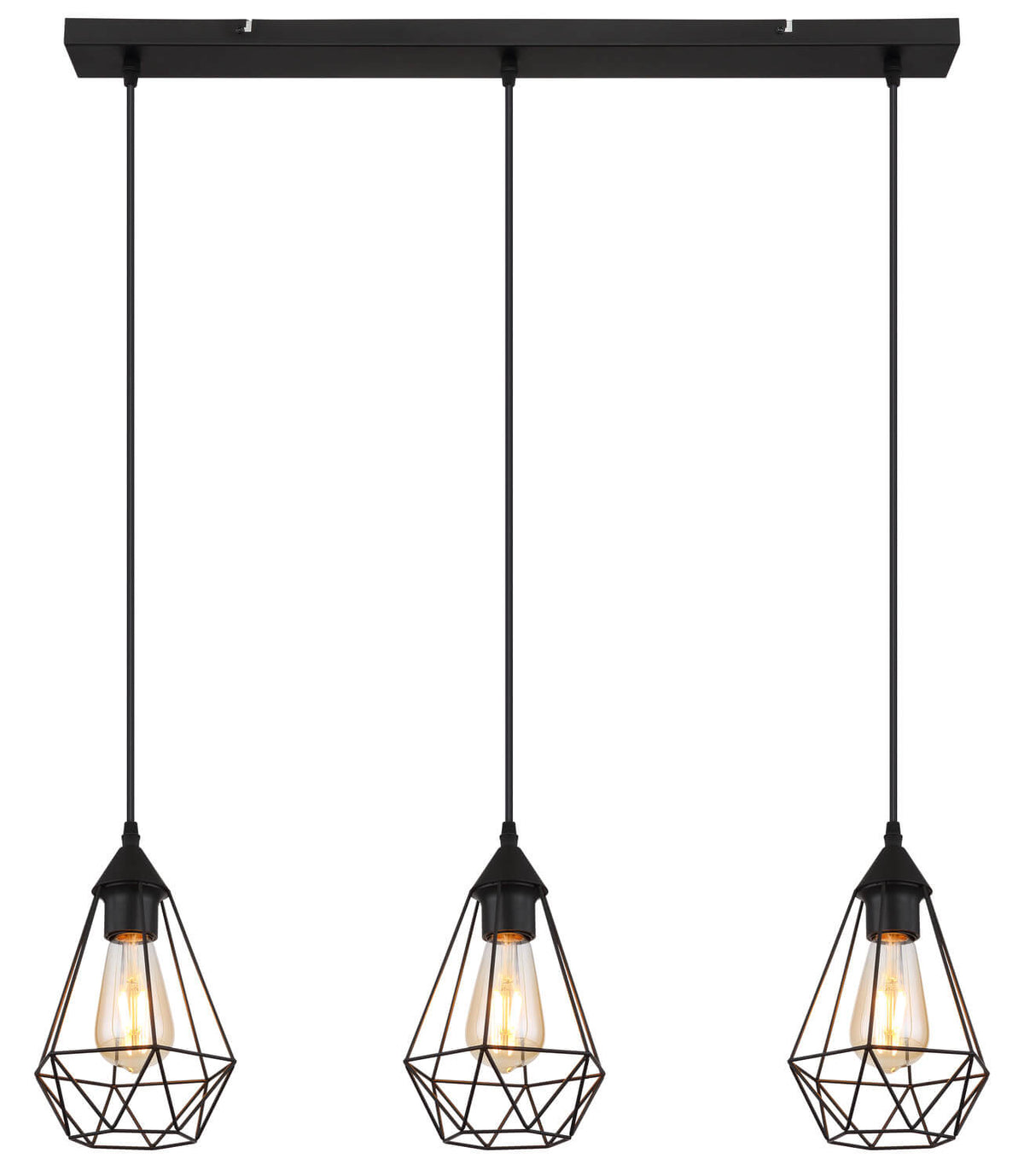 Suspension Zachary noire mat (15745-3H)