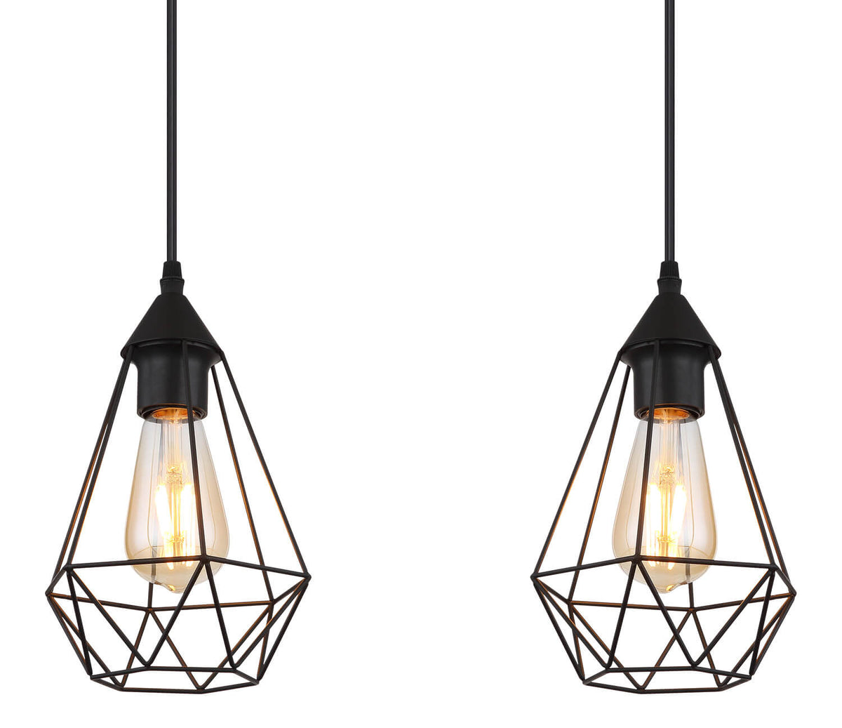 Suspension Zachary noire mat (15745-3H)