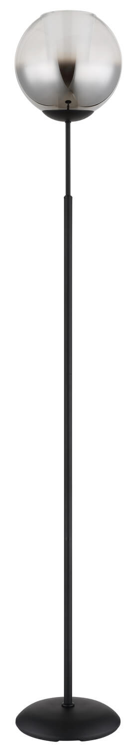Lampadaire éteint vu de face, verre transparent laissant voir l'intérieur