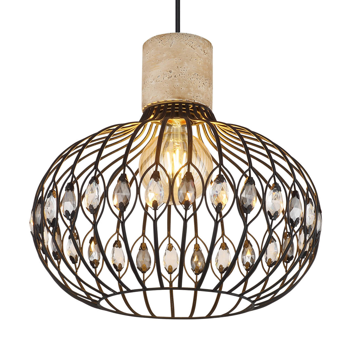 Suspension Dorthy noire mat (15778H)