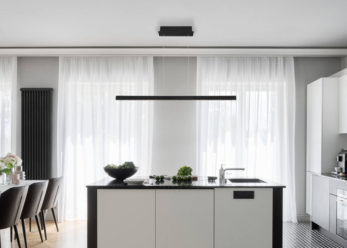 Suspension Dentsy noire mat, H 120 cm (17013HB)