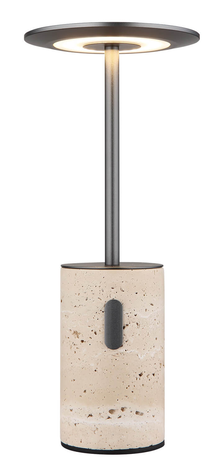 Lampe à poser Travertin grise, H 27,6 cm