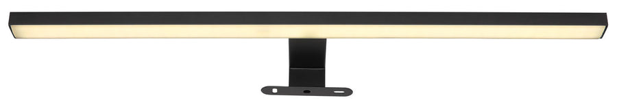 Vue de face de l'applique murale noire et de son support de fixation