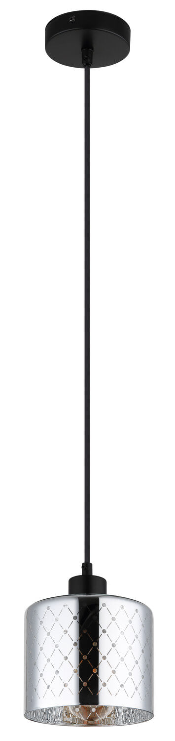 Second angle du luminaire suspendu, montrant le câble et la rosace noire