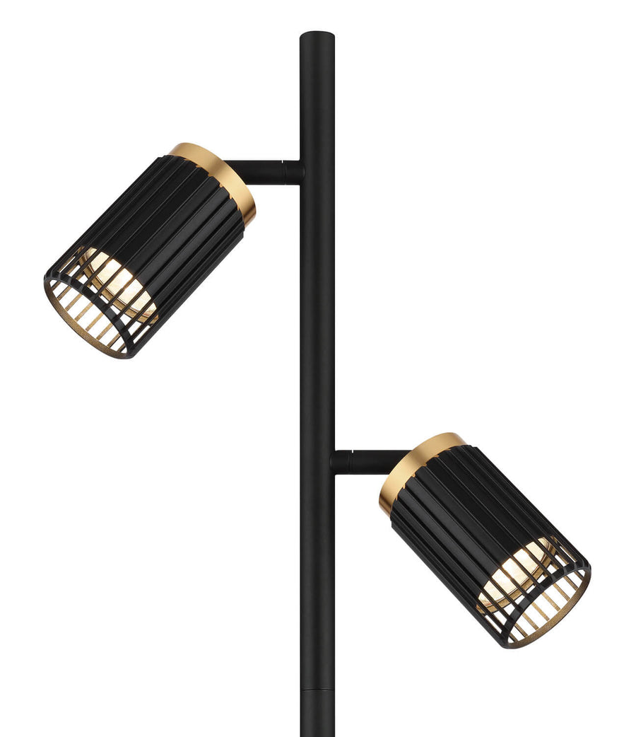 Détail des grilles dorées et de la finition noire mat des diffuseurs