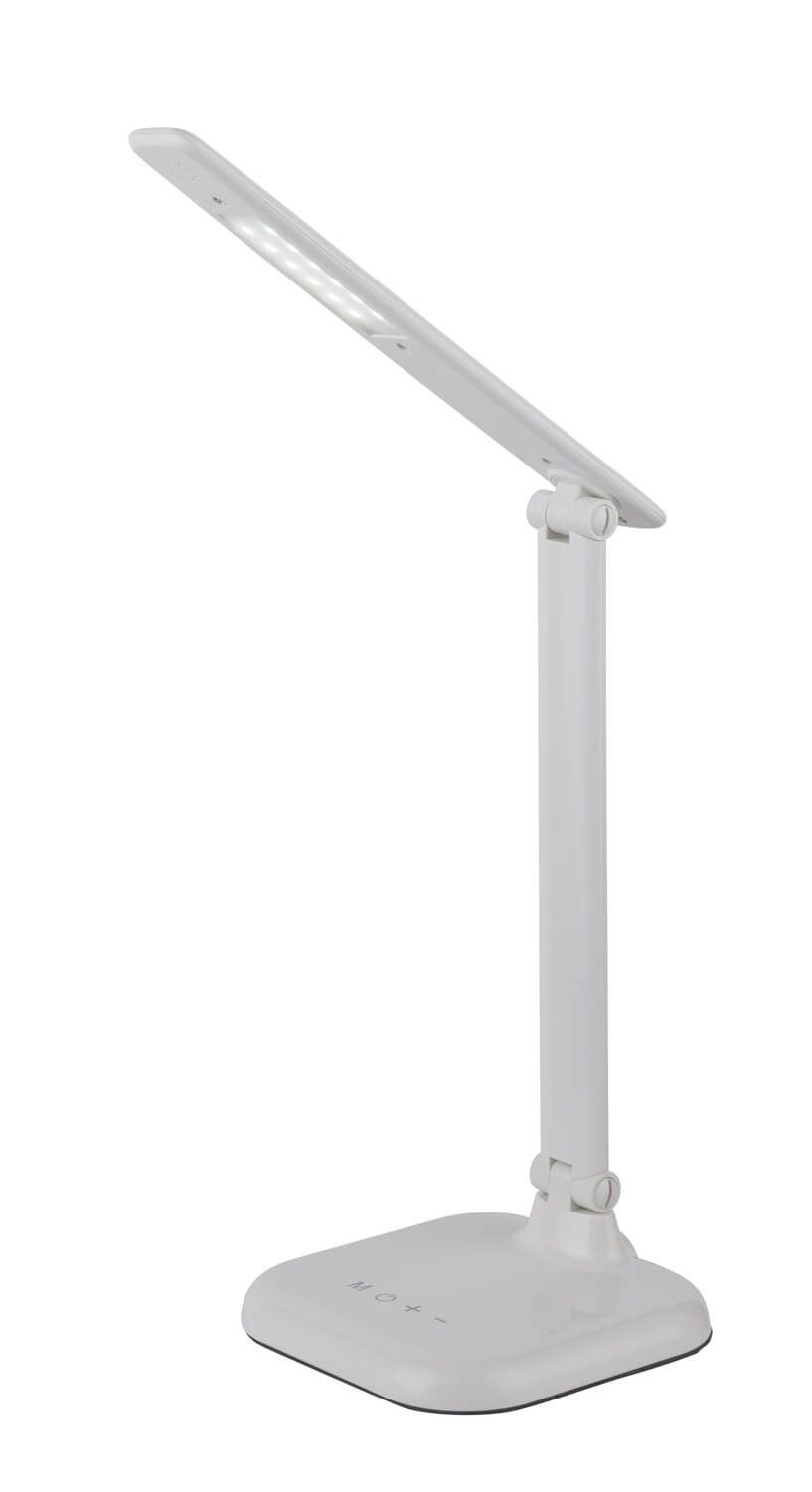Vue rapprochée du bras articulé et des boutons tactiles M O plus moins