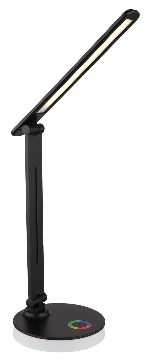 Tête LED allumée en lumière chaude, angle serré sur le diffuseur